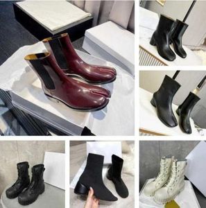 Maison Tabi Boots Ankle Designer Vier Stitches Decortique Boot Leather Fashion Women Margiela Booties Maat 3540 UWI42375222