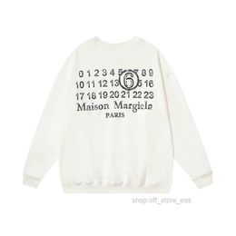 Maisons Margiela Mm6 Hoodie Sweatshirts Stijl Trui Omgekeerde cijfers Scrambled Onregelmatig Vierhoek Label Mode België 22 20TP