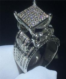 Majestic Sensation Ring 925 Sterling Silver Pave Configuración de diamantes CZ Anillos de boda de compromiso para mujeres Joyería7190108