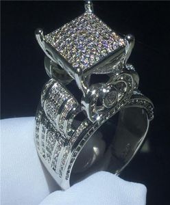 Anneau de sensation Majestic 925 Sterling Silver Pave Setting Diamond CZ Engagement Bands de mariage Rings For Women Men Jewelry1004935