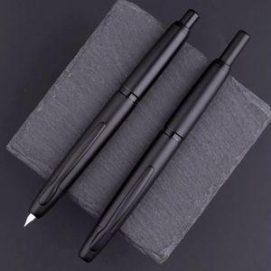 Majohn A1 Appuyez sur Fountain Pen rétractable EF NIB 04mm Metal Matte Black Writing Encre avec convertisseur pour les cadeaux des étudiants 240229