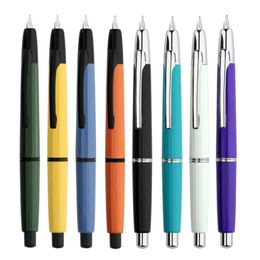 MAJOHN A2 presse stylo plume rétractable résine EF Nib avec pince convertisseur encre bureau école écriture coffret cadeau plus léger que A1 240219