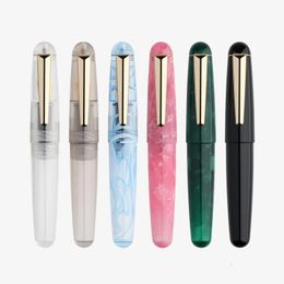 Majohn Q2 Mini stylo plume compte-gouttes en acrylique de poche EF/F/plume pliée Portable bureau école écriture cadeau stylo ensemble 240125