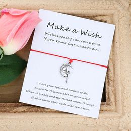 Make A Wish Fairy Wish Bracelet Angel Fairy Charm Red Rope Vriendschapsarmband Fairy Women Men Sister Magic Gift