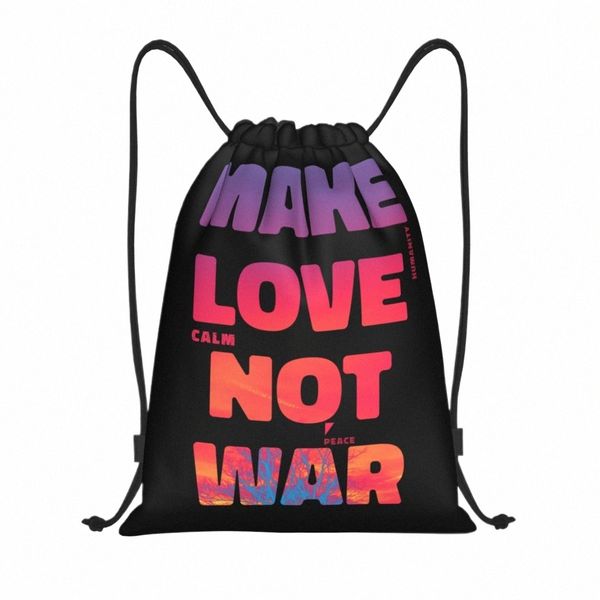 faire l'amour pas des sacs à cordon de guerre femmes hommes hommes pliables gymnase sportive sac à dos sac à dos de formation i1nm #