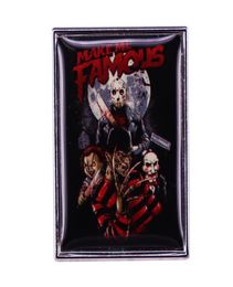 Fais-moi célèbre broche Halloween film d'horreur tueur broche émail pins2701825