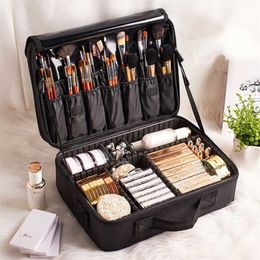 Faire un sac à cosmétiques portable femme vers le haut boîte de rangement dames outil d'ongle valise de rangement esthéticienne maquillage étui professionnel 202211252P