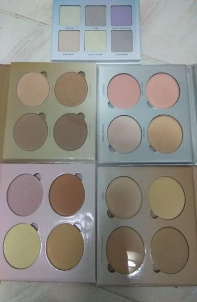 Maquillaje Bronceadores Resaltador maquillaje 4 colores sombra de ojos Cara Polvo Colorete Paleta sombra de ojos 6986528