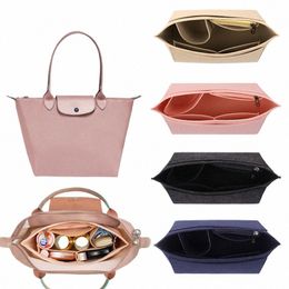 Make Up Organizer vilt Insert Bag For Women Handtas Travel Inner Purse Portable Cosmetic Tassen passen verschillende merkzakken Q4BW#