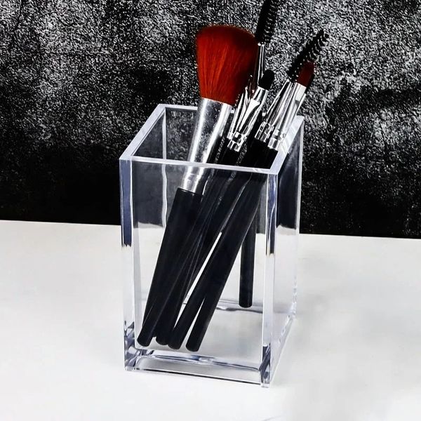 Make Up Organizer Plastic Makeup Brush Pot avec pinceaux Stockage Acrylique pour le support de cosmétique Contourneur de rangement cosmétique