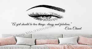 MAQUANT CITATIONS MURS Autocollants beaux pour les yeux cils Extensions Salon Beauty Salon Brows Mur Stics décor4343198