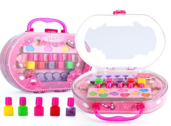 Make Up Toy Fewend Play Jugar para niños MATENIMIENTO SEGURIDAD Kit de maquillaje no tóxico juguete para niñas Box de viajes cosméticos Cosmética Toy de belleza LJ3482130