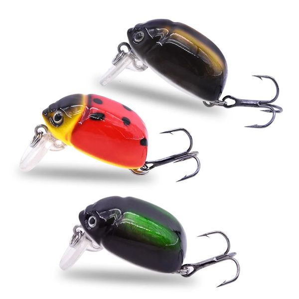 Makebass carnada coccinelle artificielle appât de pêche insectes leurres Topwater manivelle basse attirail leurre appât Coccinell 240327