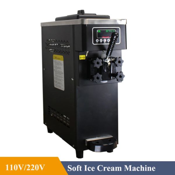 Makers Noir, rose, ruban, couleur blanche Automatique Commercial Soft Serve Small Ice Cream Maker Machine avec écran LCD