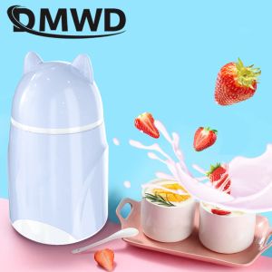 Makers dmwd mini yoghurt maker draagbare elektrische automatische doe -het -zelf yoghurt fermenter reizen leben fermenterende machine glazen cup container eu