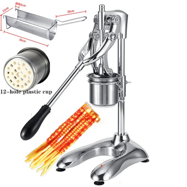 Makers Manual Frites en acier inoxydable Squedeur 30 cm Super longues frites fabriquant des machines de nouilles en purée