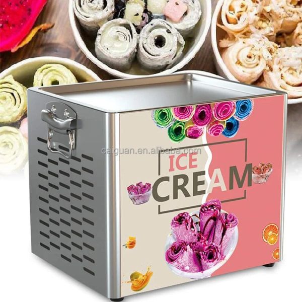 Makers Mini Fry Machine de crème glacée Round Pan Ice Ice Cream Roll Freeze