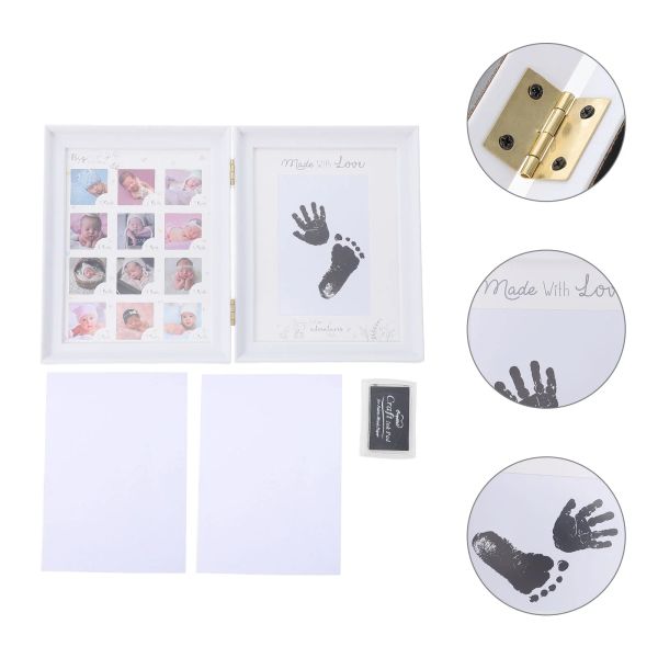 Makers Newborn Handprint Image Frame Ink Pad Photo Set Table Baby Footprint Kit Adorment ma première année