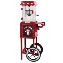 Makers popcornmachine en kar, 10cup capaciteit, in rood (PCMC20RD13)