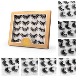 Maquillage 10 Paires Réutilisable Faux 3D Vison Cils Sans Cruauté Faux Cils Eye Lash Natrual Long Fluffy Lashes