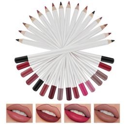 Make-up 16 kleuren lip voering hoog gepigmenteerde gladde waterdichte eyeliner wenkbrauw-liner 3 in 1 mat potlood aangepast label