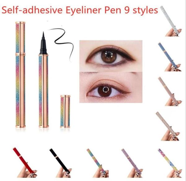 Maquillage 9 styles Eyeliner Selfadhesive Gale magnétique pour les faux cils, crayon d'œil imperméable crayon supérieur 1212728