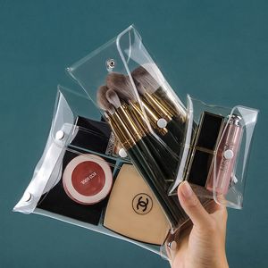 Trousse de maquillage clair organisateur sacs à cosmétiques voyage Portable brosse étui de rangement PVC Transparent stylo sac salle de bain sac de lavage LX5588