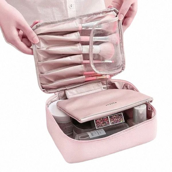 Trousse de maquillage pour femmes, organisateur de produits de toilette, pochette de rangement de maquillage de voyage étanche, trousse à cosmétiques Portable de grande capacité 50BR #