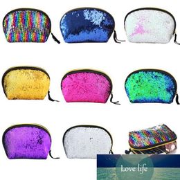 Make-uptas Mermaid Pailletten Cosmetische Tas Glitter Make-uptassen Bling Shell Pouch Party Clutch Storage 8 Kleuren OWD7208