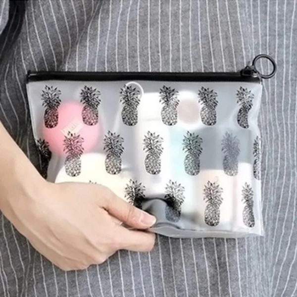 Bolsa de maquillaje Impresión impermeable Hojas de patrones de piña Bolsa bolsas de viaje bolsas de viajes bolsas cosméticas para mujeres para viajar