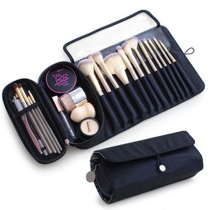 Make -uptas dames cosmetische borstelzak reisorganisator make -up borstels vouw gereedschap rollende zakken waterdichte nylon make -up case gratis