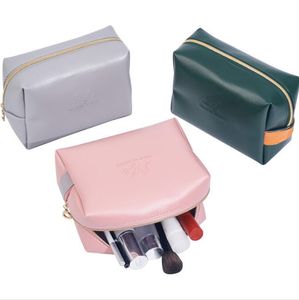 Trousse de maquillage en cuir PU pour femmes, pochette à fermeture éclair, organisateur de cosmétiques de voyage pour filles, sacs de toilette imperméables