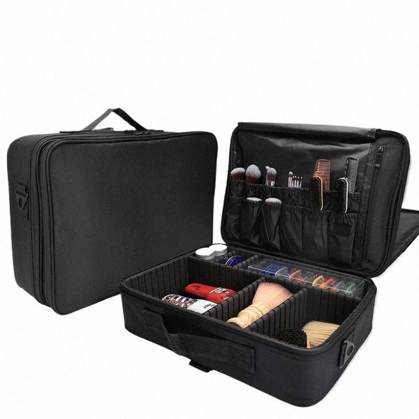 Caja de maquillaje Herramientas Bolsa Tijera Peine Cabello Sal Gran capacidad Bolsa de almacenamiento Corte de pelo Caja de mano Caja Maleta Organizador 87Jj #