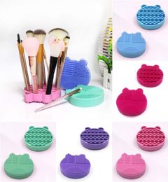 Nettoyant pour pinceaux de maquillage Brosses de lavage en silicone Éponge et tapis de nettoyage Brosses cosmétiques Clean Scrubber Foundation Tampon de nettoyage Mak5042191