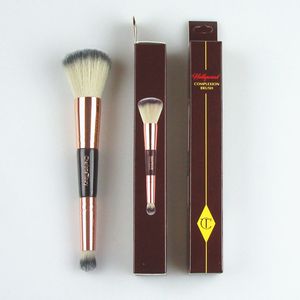 Pinceau de maquillage à Double tête, vente en gros d'usine, brosse de maquillage pour fond de teint, tête plate, poudre, fard à joues, outils de beauté