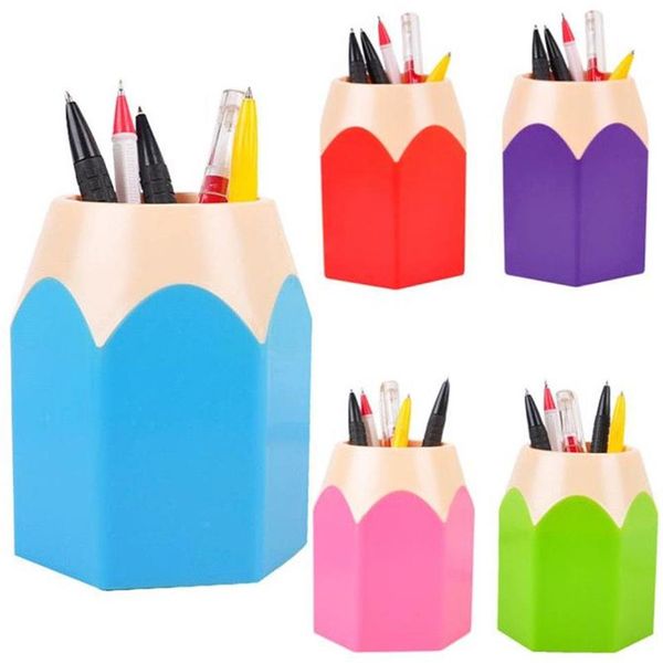 Soporte para brochas de maquillaje, contenedor de papelería de escritorio, jarrón creativo moderno para bolígrafos, portalápices de escritorio, caja contenedora ordenada K4299y