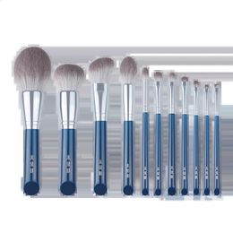 Make -upborstelset 11 % Sky Blue Professional Super Soft Fiber Make -upborstels Hoge kwaliteit gezicht Oog cosmetische pennen Synthetisch haar 240403