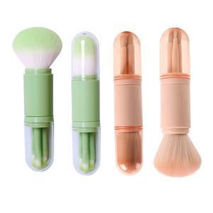 Ensemble de pinceaux de maquillage 4 en 1 Portable Travel Lip Highlight Fard à paupières Foundation Blending Powder Brushes Cosmetic