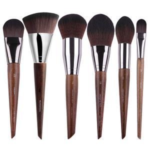 Ensemble de pinceaux de maquillage, poils synthétiques doux, manche en bois Original, pinceaux cosmétiques d'artiste professionnels pour fond de teint en poudre, Blush