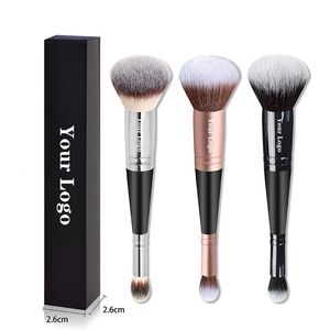 Makeup Brush Single Foundation Brush Logo Custom Double Head Crealer Brush Black Softly With Box 1PCS BLOLESALE BULK