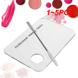 Palette de maquillage 1-5pcs Palette Clear Gel Polon Mélange de gel spatule Plaques d'estampage à ongles acryliques fondations de fard à paupières en acier inoxydable avec