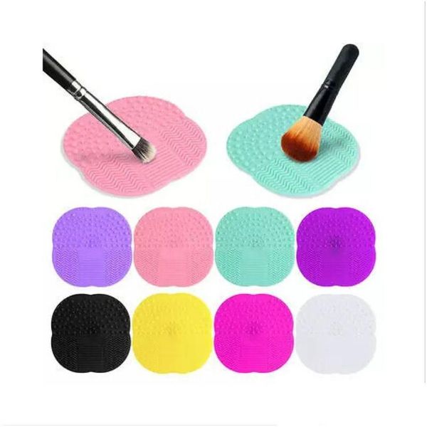 Pinceaux de maquillage 1 Pc 8 couleurs nettoyage du Sile cosmétique maquillage brosse de lavage Gel nettoyant épurateur outil fond de teint tapis Pad livraison directe Dhivu