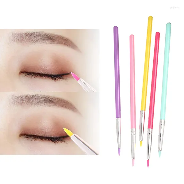 Pinceles de maquillaje, 1 Uds., pincel corrector profesional de silicona puntiagudo, asistencia para ojos, delineador de ojos, detalles, herramientas de pintura de uñas