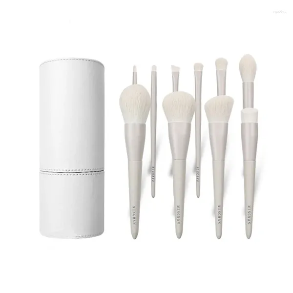 Pinceaux de maquillage 10 pinceaux pour fard à paupières, outils de beauté portables, ensemble professionnel d'artiste gris muet