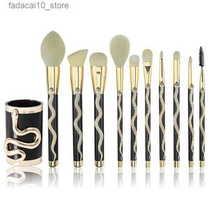 Makeup Brushes 10 PCS 3D Serpent Pinceaux De Maquillage Ensemble Cosmétique Beauté Poudre Brosse Correcteur Ombre À Paupières Kit De Maquillage Complet Outils De Beauté Q240126