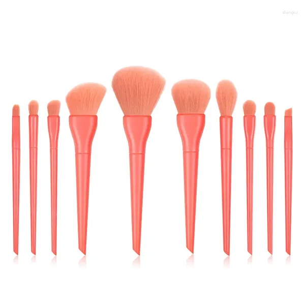 Pinceaux de maquillage 10 pièces ensemble de bonbons fond de teint poudre ombre à paupières sourcil surbrillance Kabuki pinceau de mélange outils cosmétiques de beauté