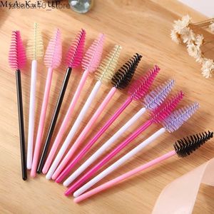 Make-up kwasten 1000 stks/partij Groothandel 19 kleuren Mix Wegwerp Waterdruppelvorm Wimpers Borstel Wimperverlenging Mascara Wandapplicator Q240126