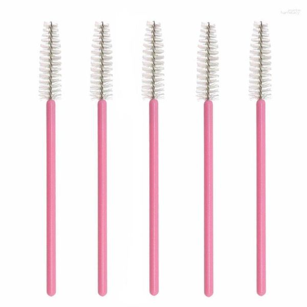 Pinceles de maquillaje, 1000 Uds., cepillo de pestañas rosa para cejas, peine, varitas de máscara, herramienta de extensión de pestañas, belleza profesional, maquillaje de nailon de plástico