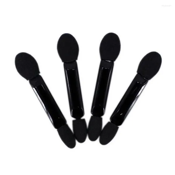 Pinceles de maquillaje, 100 Uds., esponja negra de doble punta, pincel para sombra de ojos, aplicadores de sombra de ojos con punta