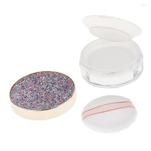 Pinceles de maquillaje Estuche para polvos sueltos 10G Envase para rubor con esponja MirrorPowder